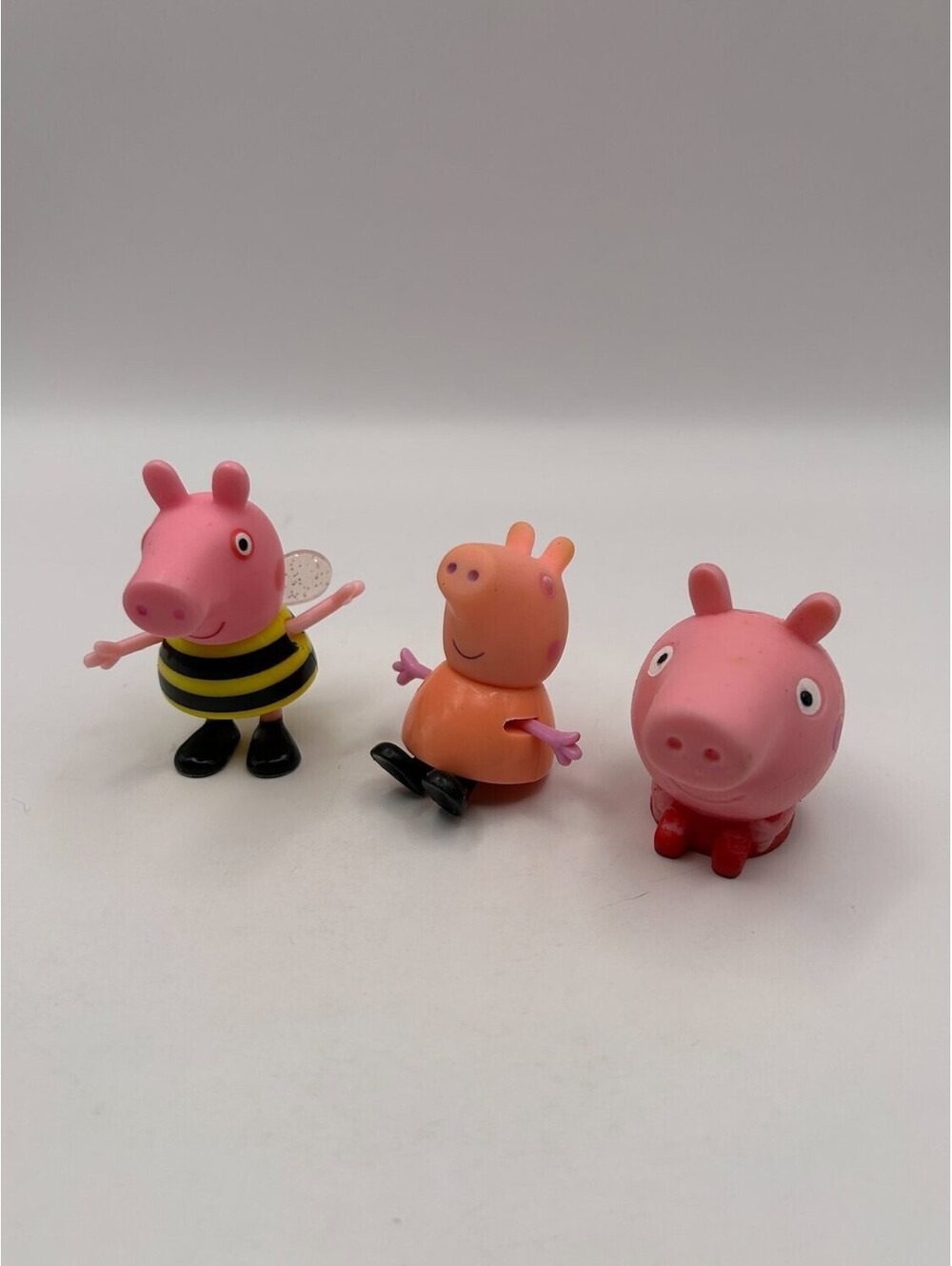 Peppa Pig Figures Lot of 3 Bumble Bee Costume Glitter Wings Red Dress Mini Toys
